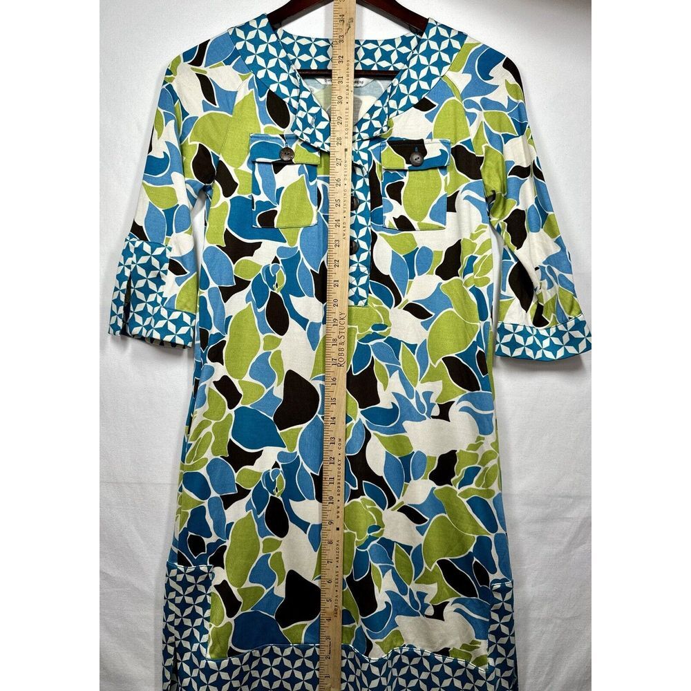 Diane Von Furstenberg Silk Leaves Print Pockets Mini Dress Size‎ 2 - Picture 5 of 7